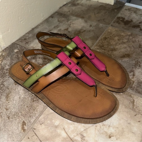 Women’s Clarks Multi Color Thong Style Slingback Sandals Shoes Size8 Style 64428 - Picture 2 of 13
